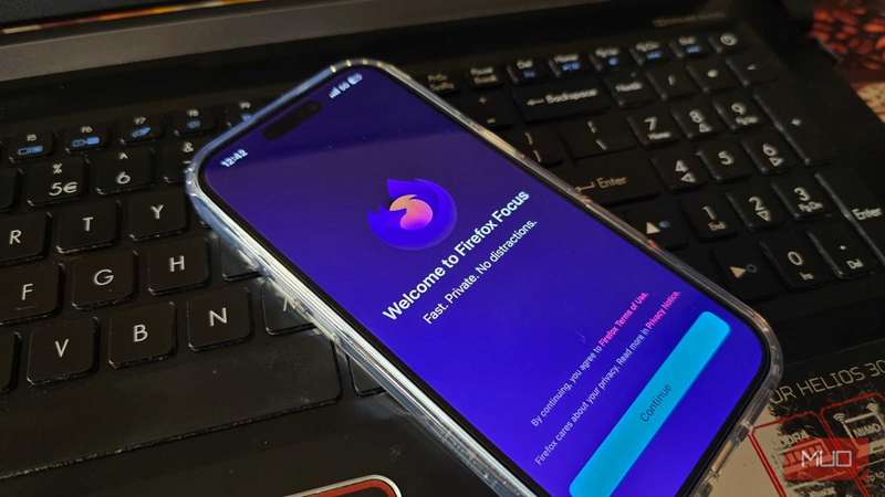 صفحه خوشآمدگویی برنامه Firefox Focus در آیفون 17