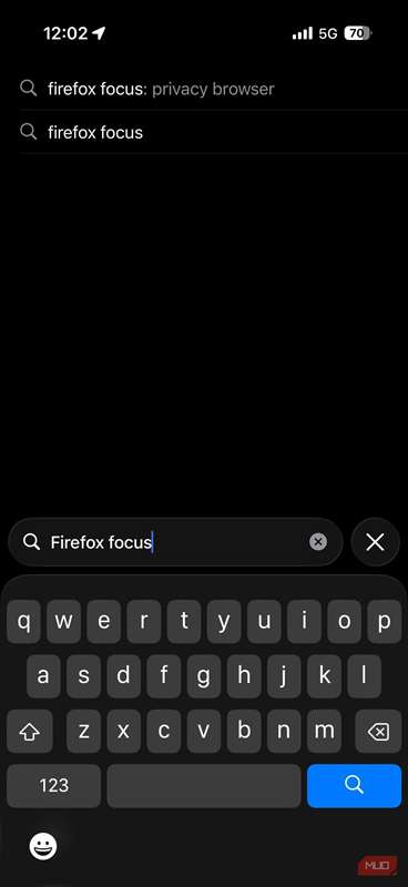 جستجوی برنامه Firefox Focus در App Store