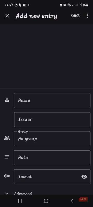 ورود دستی یک حساب در Aegis