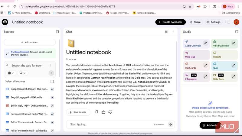 وارد کردن تحقیق عمیق به دفترچه برای NotebookLM
