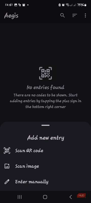 گزینههای افزودن حسابهای تک در Aegis