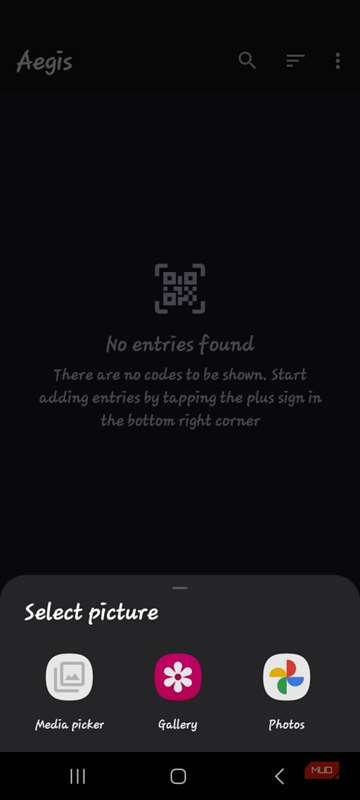 اسکن تصویر برای افزودن حساب در Aegis