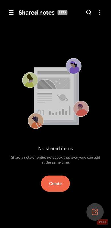 یادداشت‌های مشترک در برنامه Samsung Notes