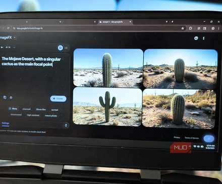 لپتاپی که از ImageFX برای تولید تصاویر هوش مصنوعی استفاده میکند