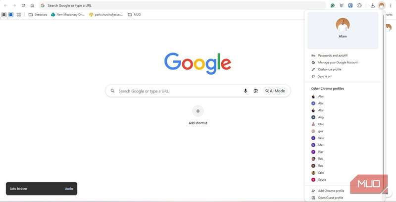 استفاده از پروفایل‌های چندگانه Chrome