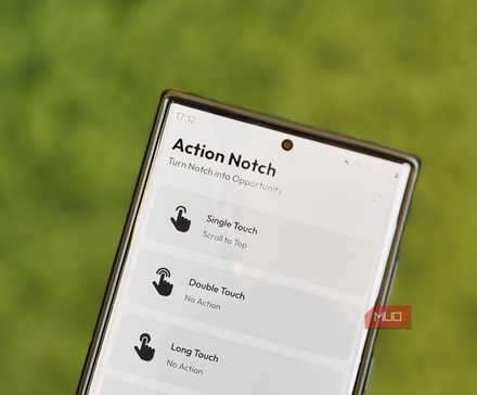 برنامه Action Notch روی یک تلفن اندروید