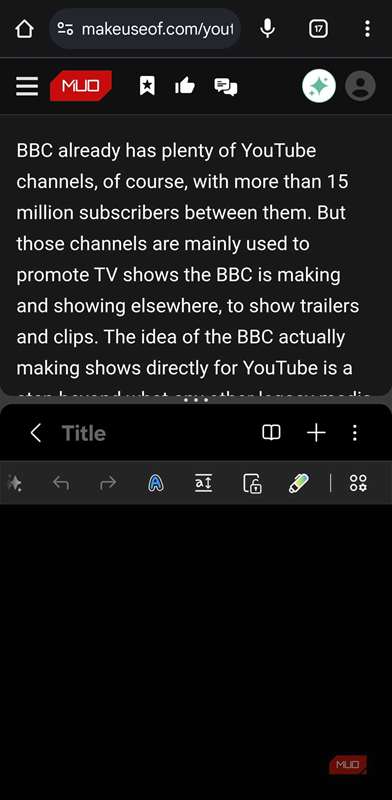 چندوظیفه‌ای اندروید با مرورگر و نوت‌برداری باز به‌طور همزمان