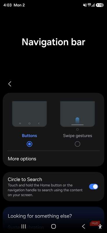تنظیمات نوار ناوبری اندروید با دکمه‌ها و حرکات سوایپ