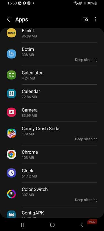 بخش برنامه‌ها در تنظیمات