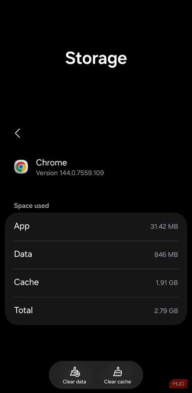 حافظه برنامه Chrome با اندازهٔ بزرگ کش