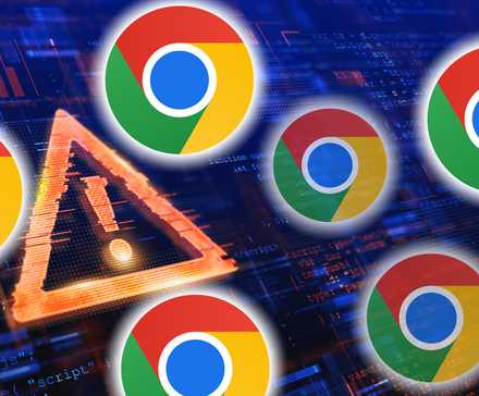 آرم Chrome با نماد هشدار