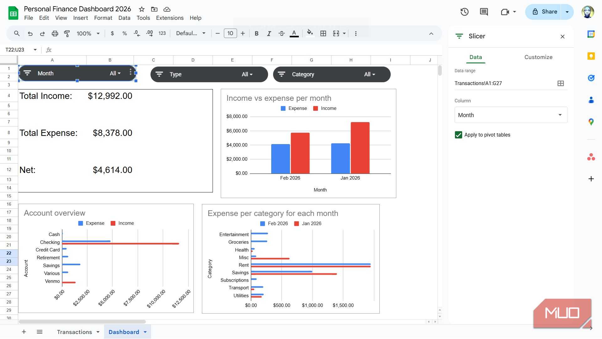 ایجاد یک سلیکِر در Google Sheets