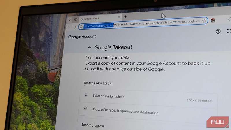 آدرس Google Takeout باز در Edge