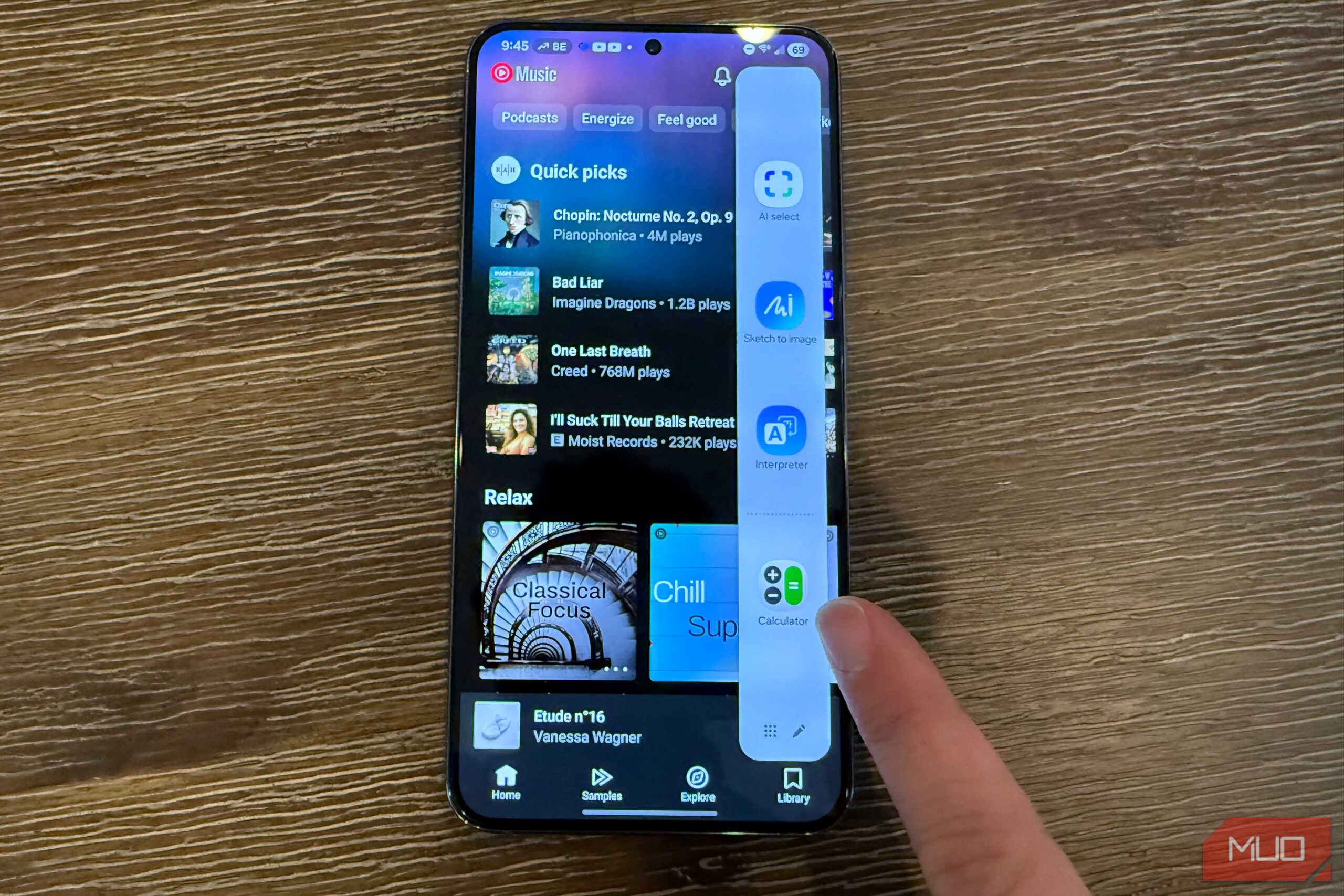 پنل لبه سامسونگ با ماشین‌حساب