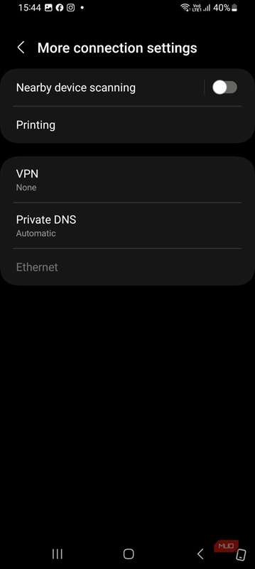 غیرفعال کردن ویژگی اسکن دستگاه‌های نزدیک