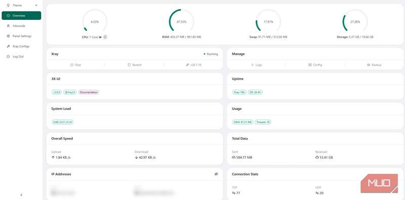 پنل 3X-UI برای مدیریت تنظیمات VLESS