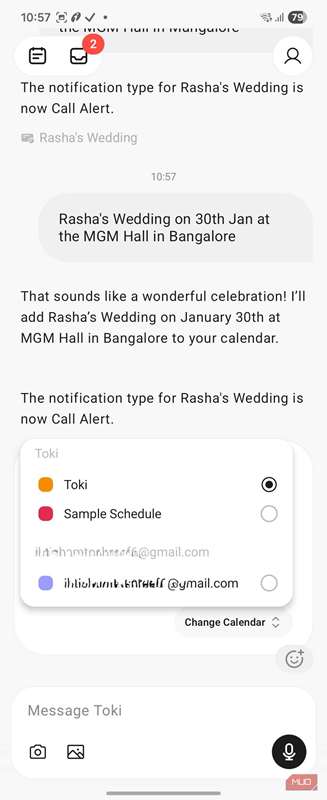 افزودن یک رویداد در Toki (2)