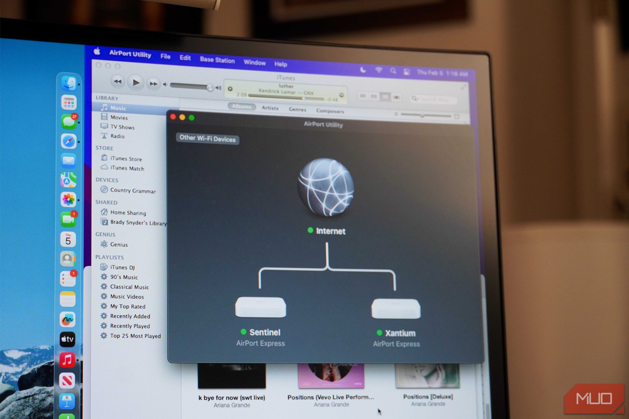 نصب یک جفت ایستگاه‌های پایه AirPort Express در macOS Monterey.