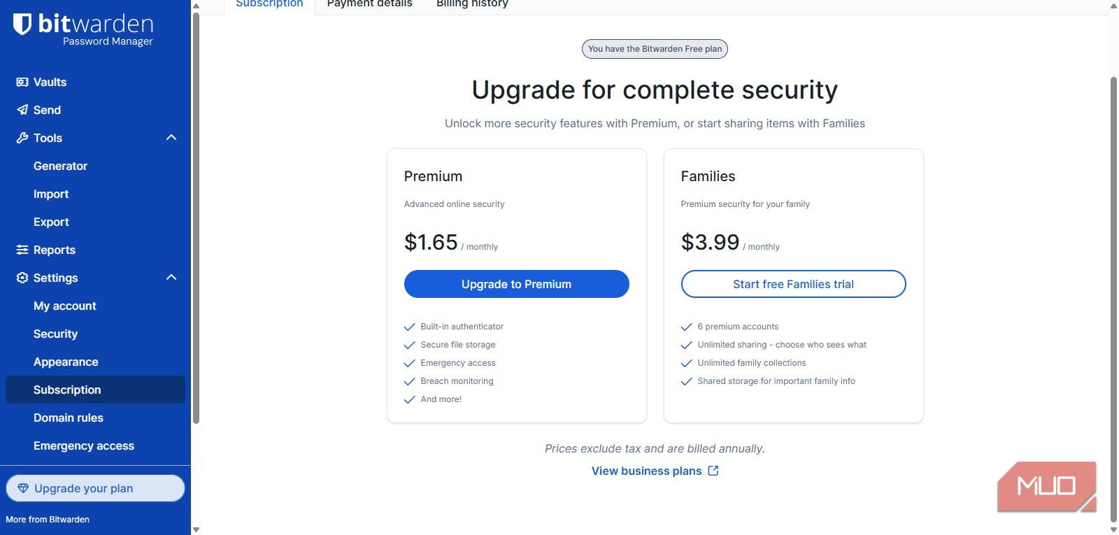 سطوح پولی Bitwarden