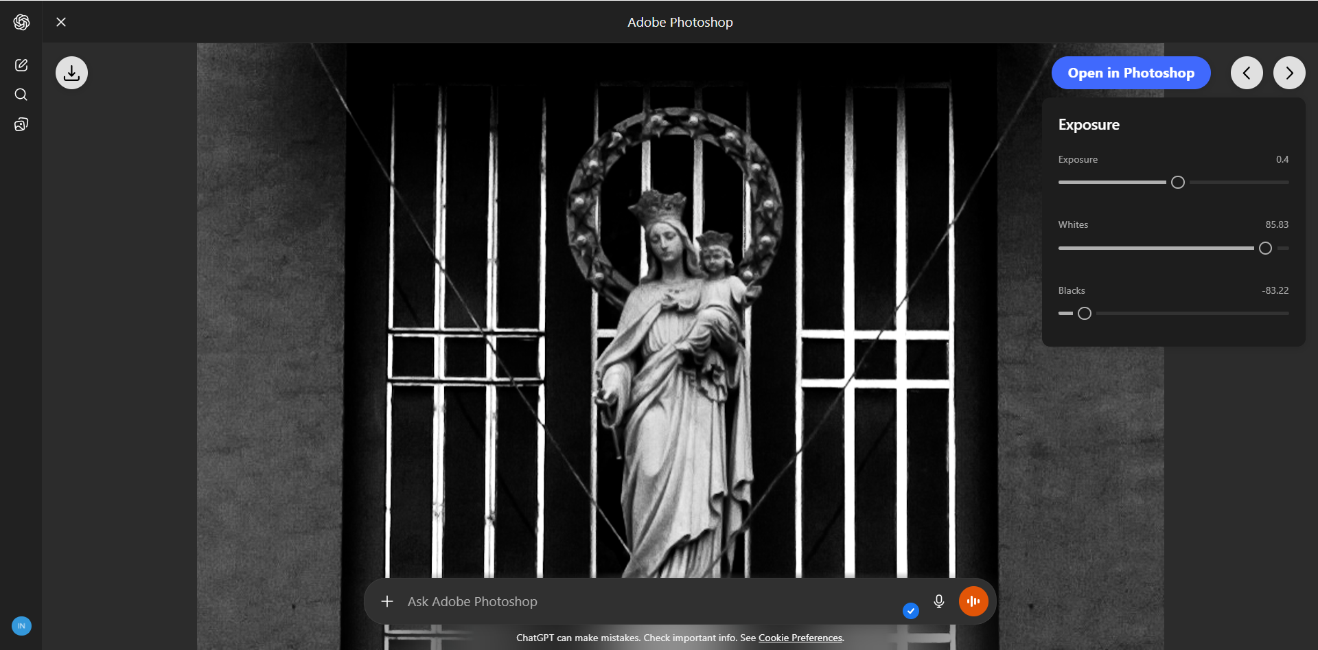 چت‌جی‌پی‌تی با اسلایدرهای فتوشاپ