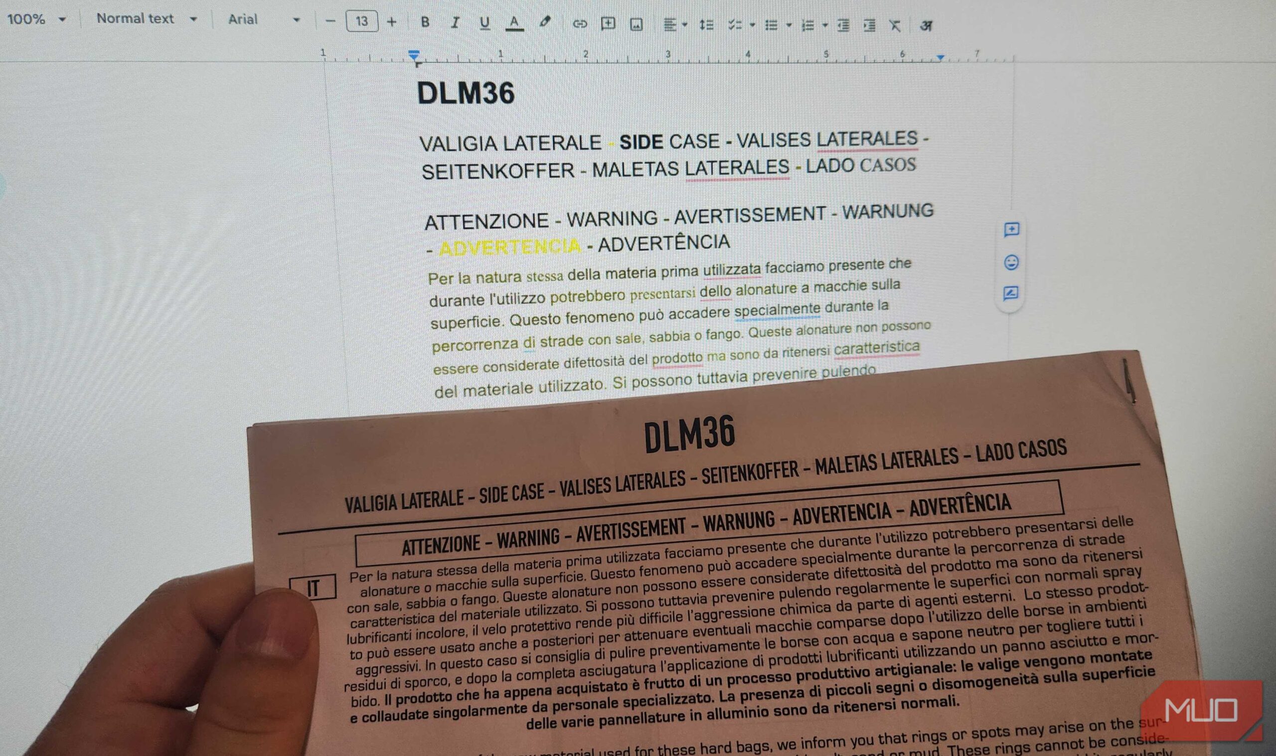 تبدیل یک سند اسکنشده به متن در Google Drive.