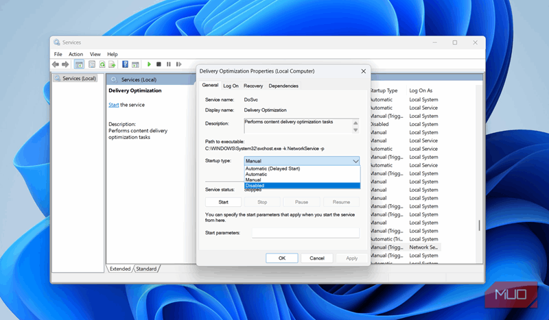 ویژگی‌های سرویس بهینه‌سازی تحویل بر روی رایانه