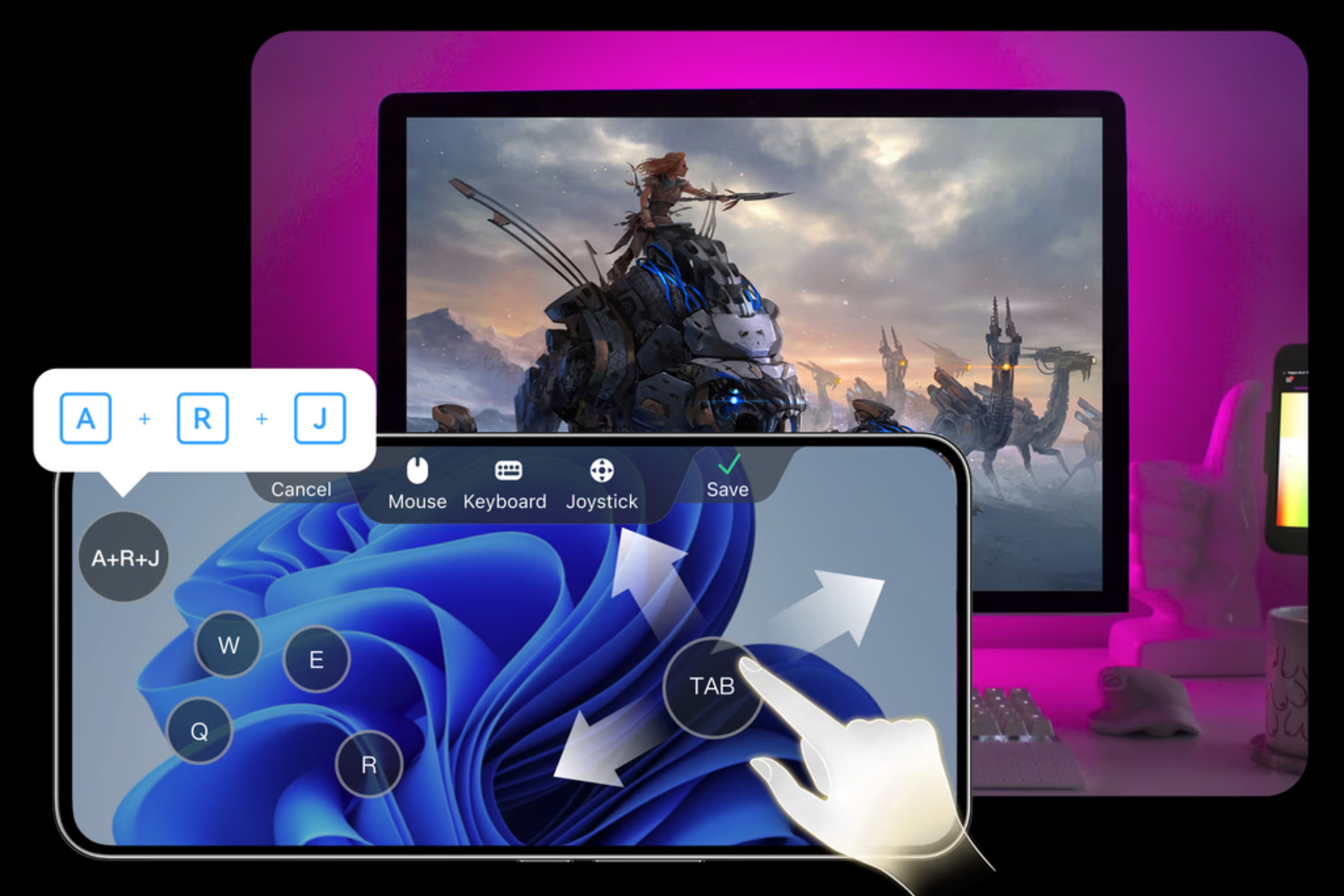 طرح ترکیب کلیدهای سفارشی برای بازی رایانهای با DeskIn