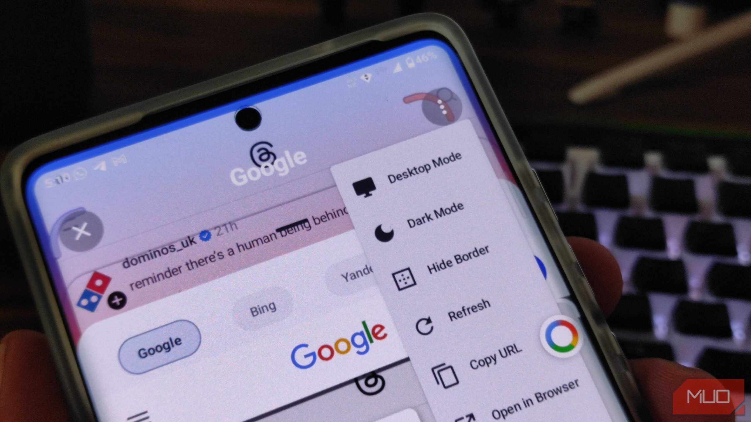 حالت دسکتاپ در برنامه CircleToSearch بر اندروید