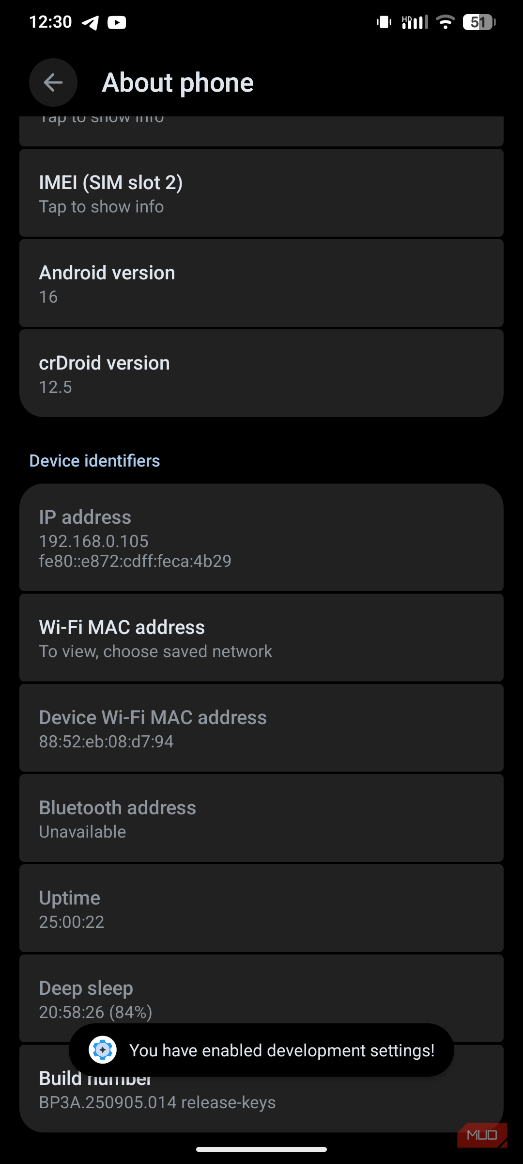 حالت توسعهدهنده فعال در اندروید