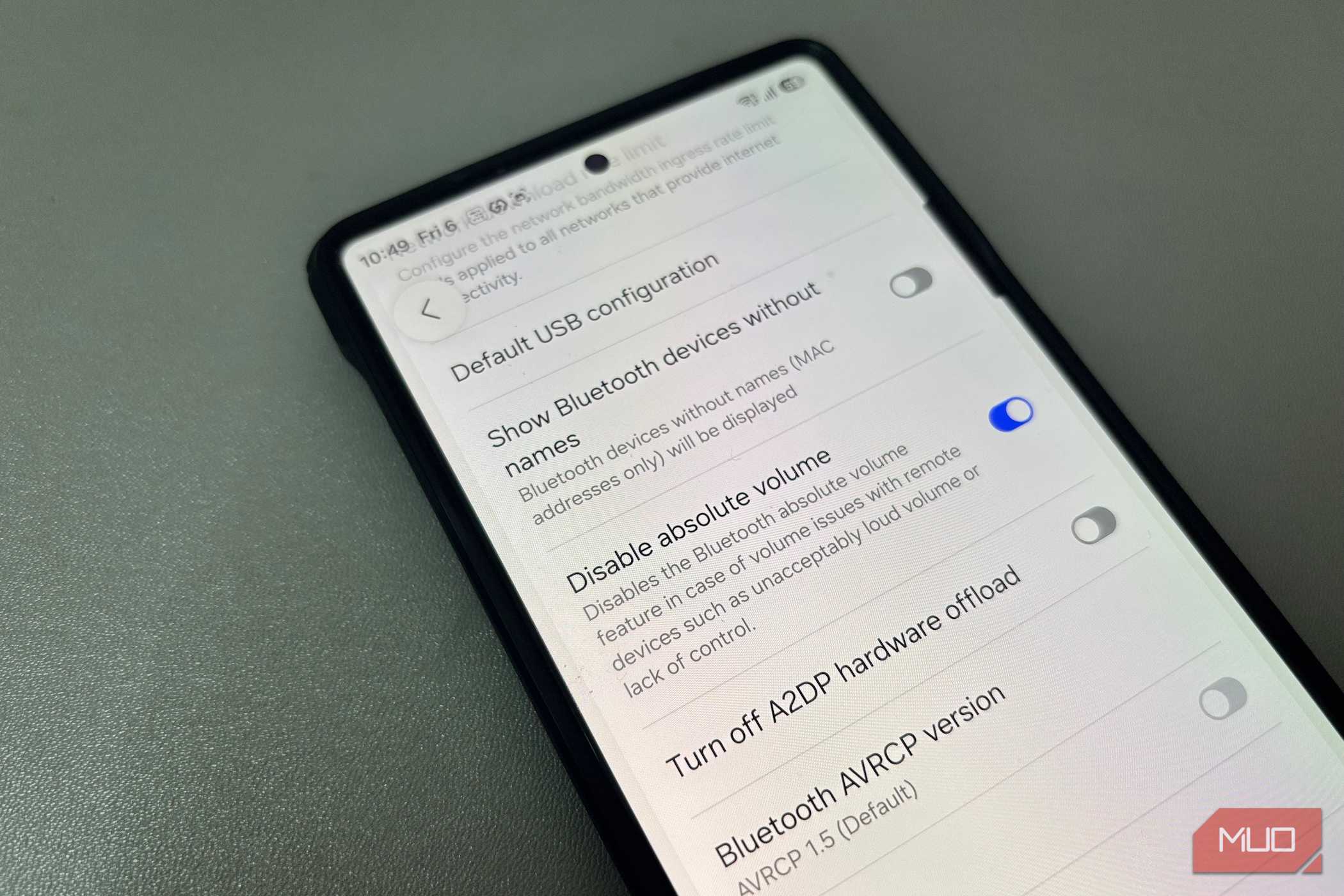 غیرفعال‌سازی تنظیم حجم مطلق در گزینه‌های توسعه‌دهنده اندروید