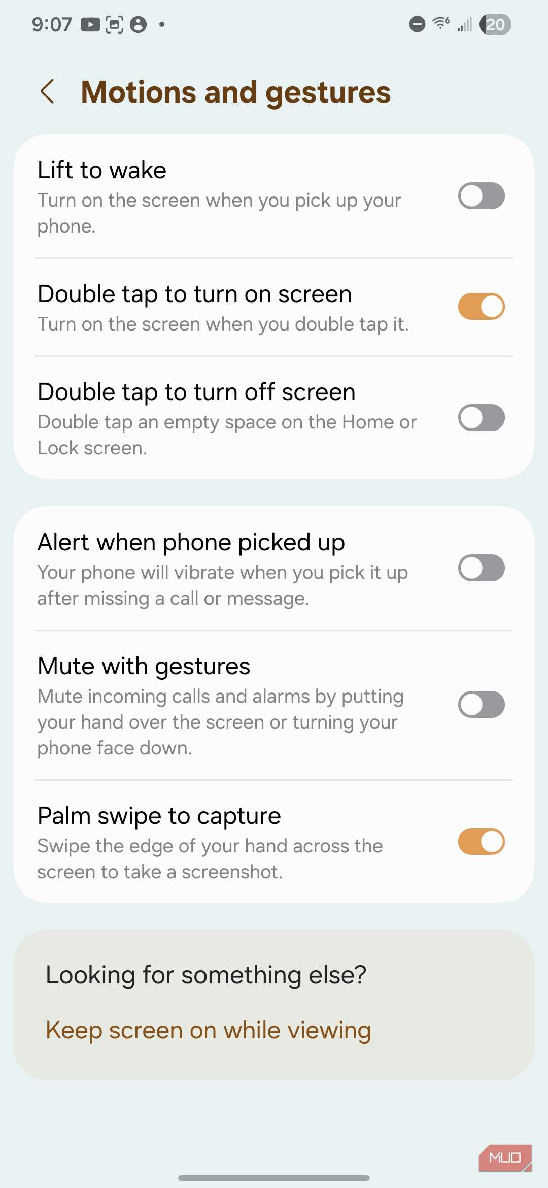 ژست‌ها در سامسونگ گالاکسی