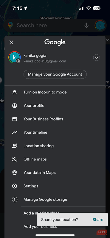 تنظیمات Google Maps