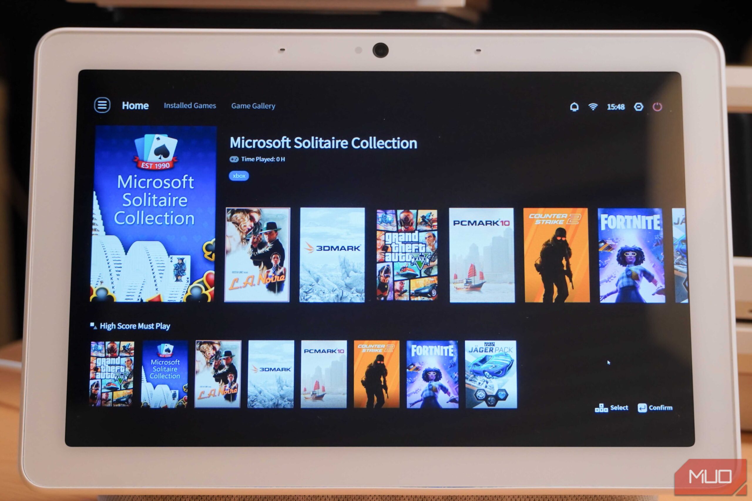 راه‌انداز AyaSpace روی یک Google Nest Hub Max.