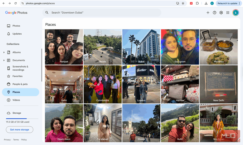 Google Photos بر اساس مکان