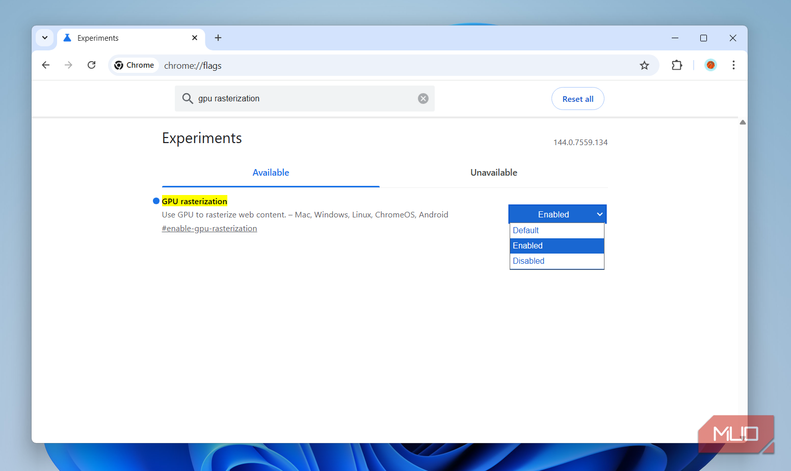 پرچم رسترسازی GPU در Chrome