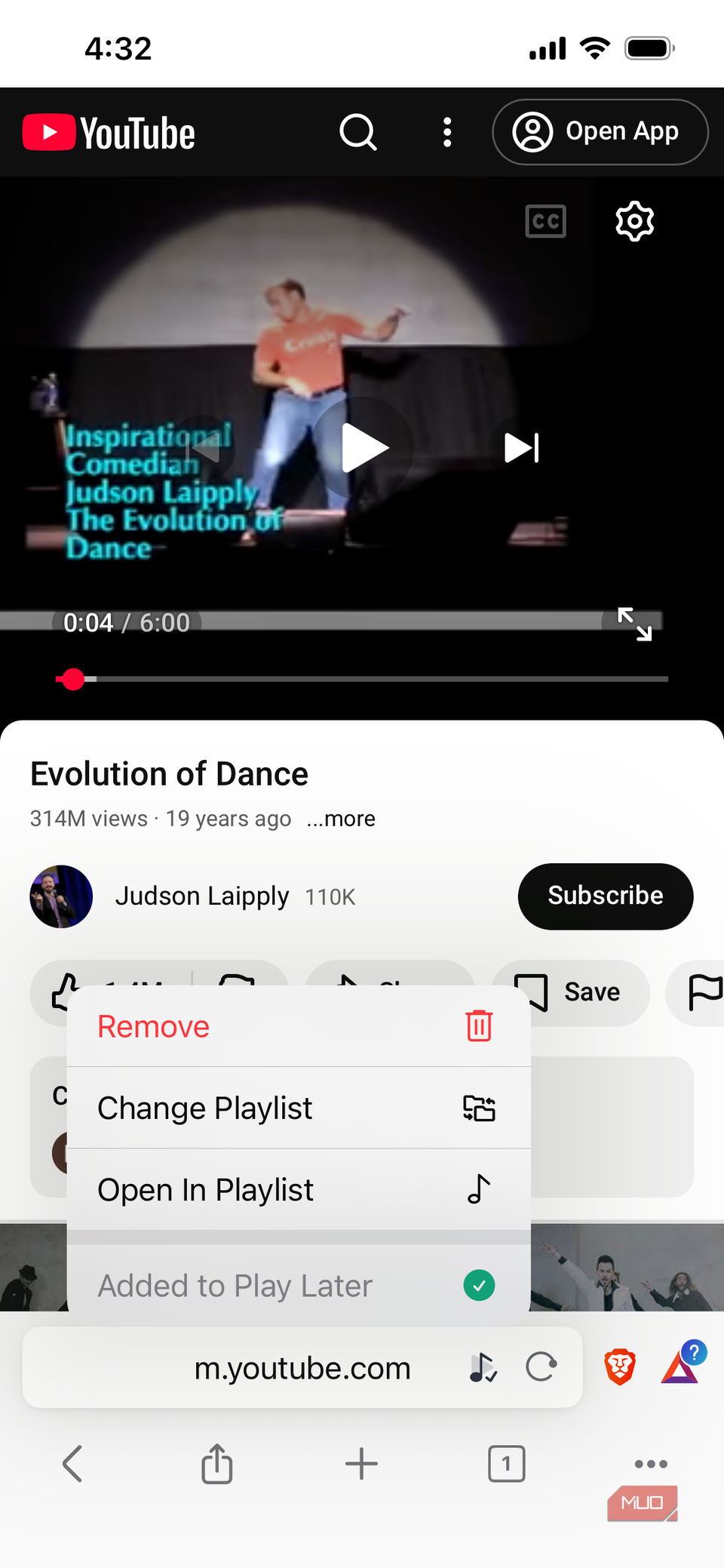 مراحل فهرست پخش مرورگر Brave