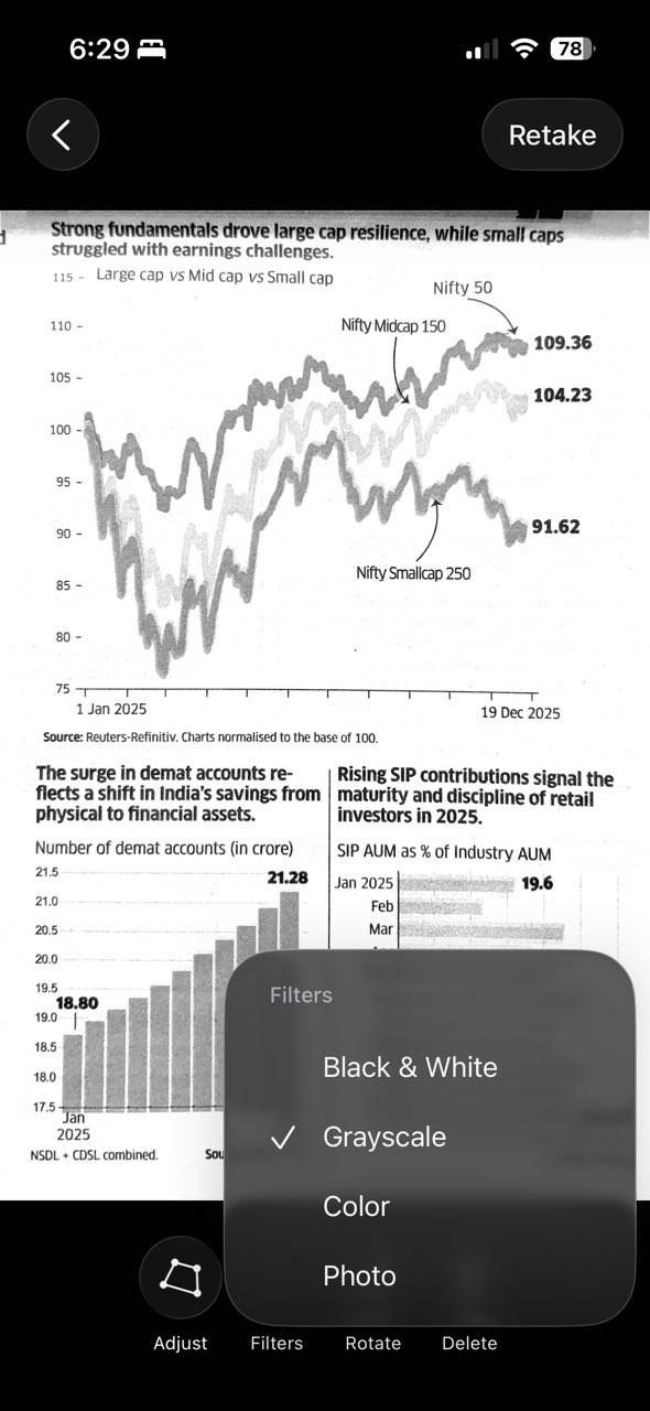 رابط کاربری حداقل اسکنر سند iOS.