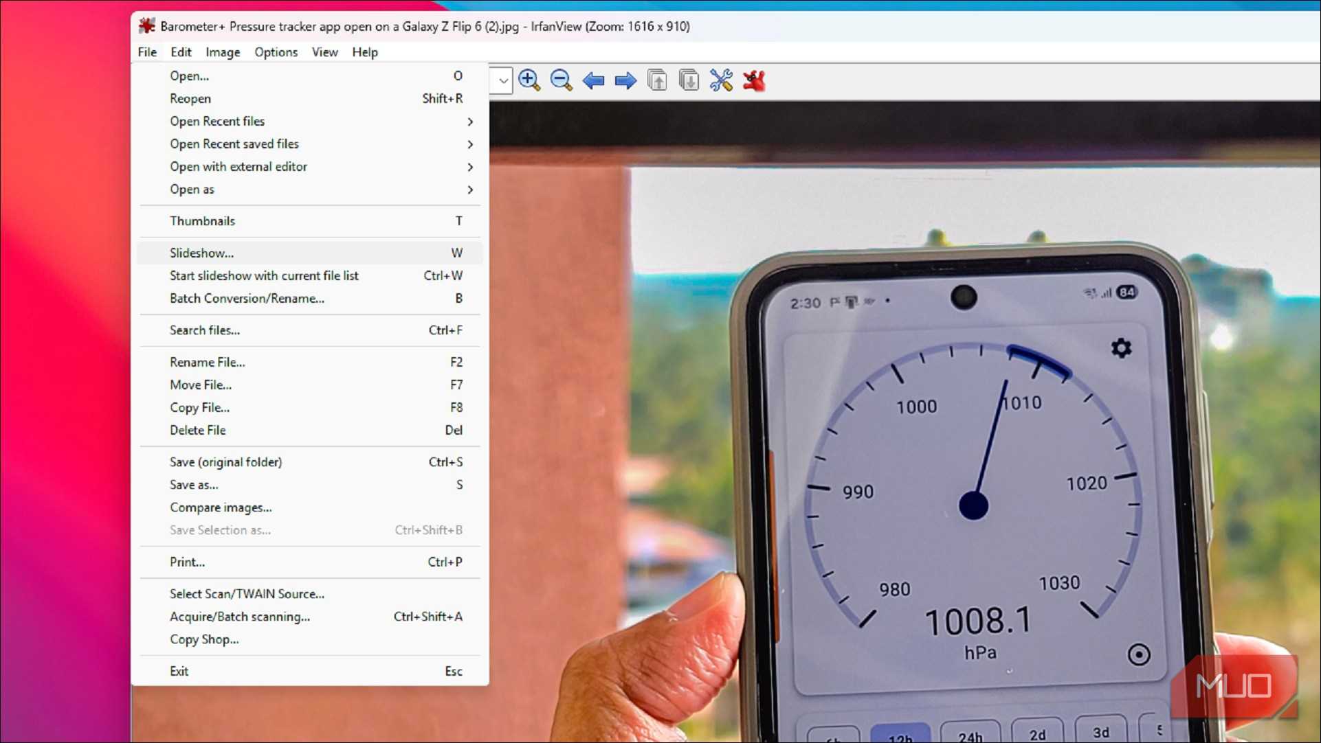 گزینه‌های IrfanView در ویندوز 11