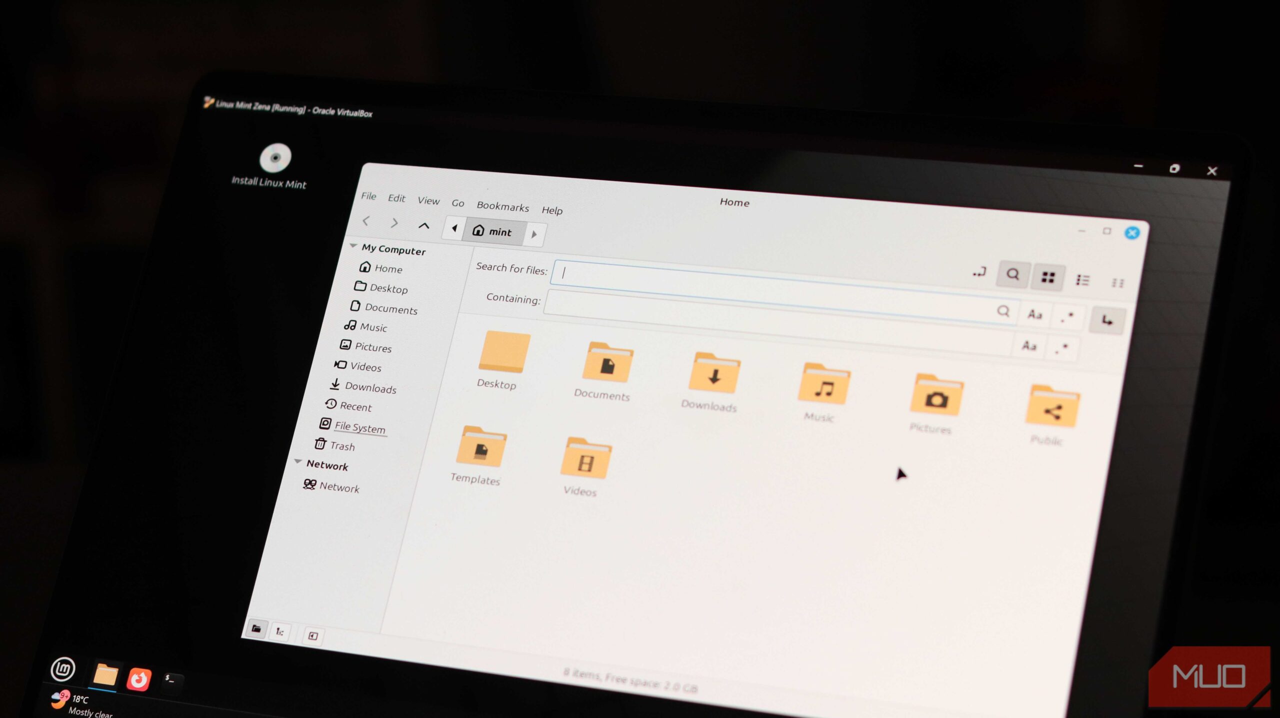 مرورگر فایل لینوکس مینت.