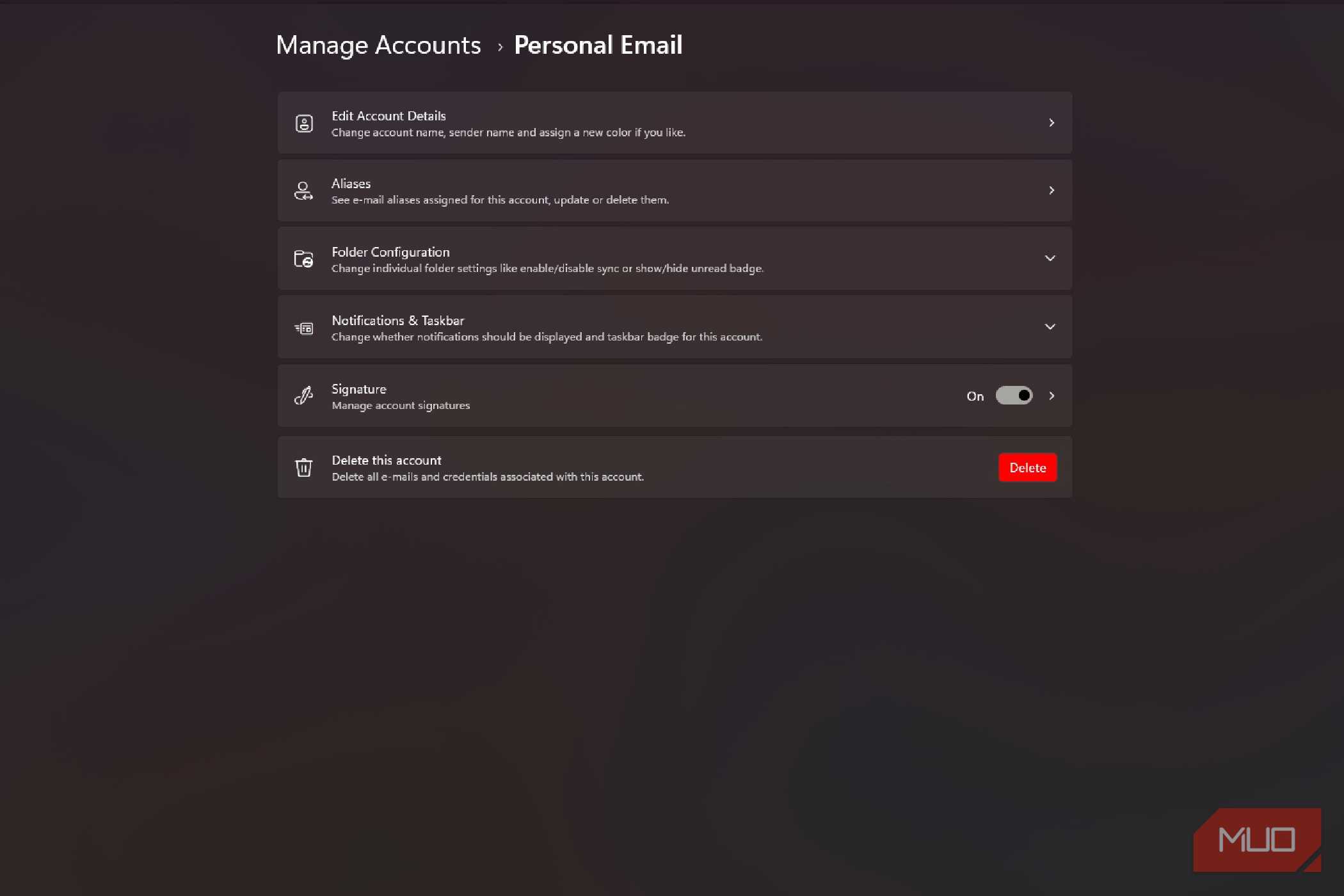 مدیریت حساب‌های وینو میل