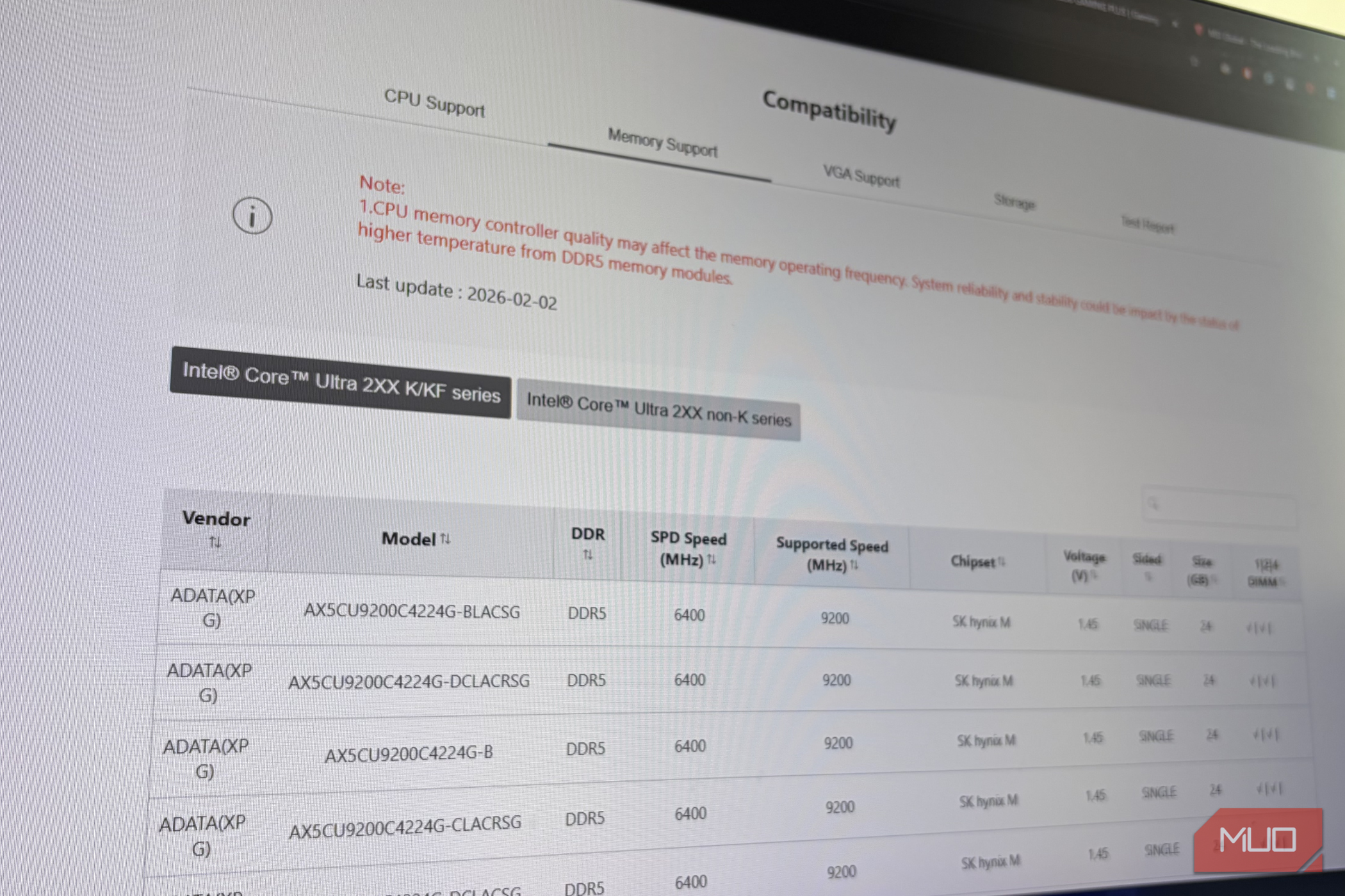 بررسی سازگاری پشتیبانی حافظه در وبسایت رسمی MSI