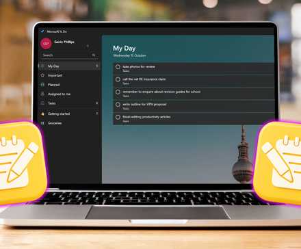 برنامهٔ Microsoft To‑Do روی صفحهٔ لپتاپ