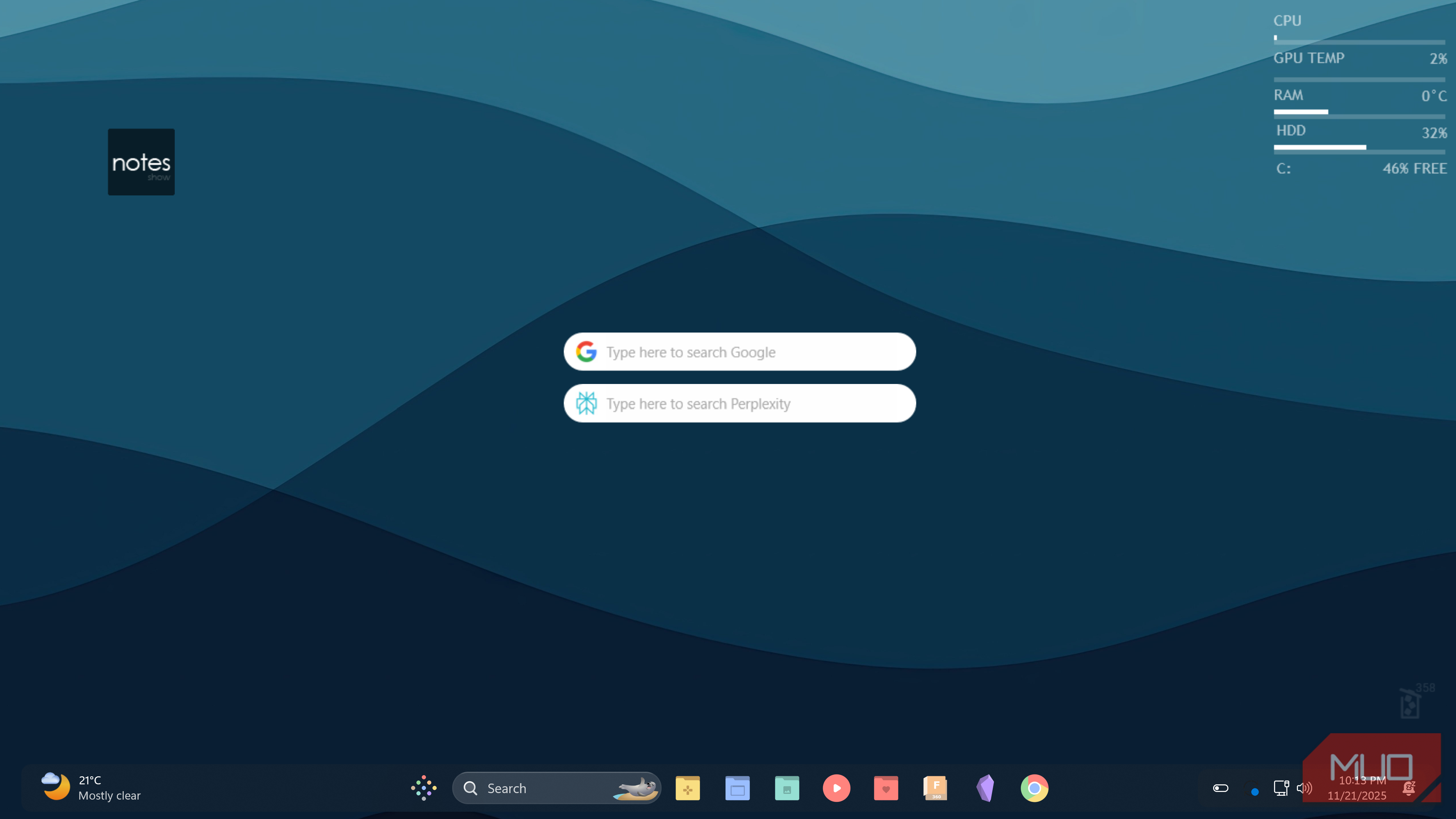 راه‌اندازی فعلی من در Rainmeter