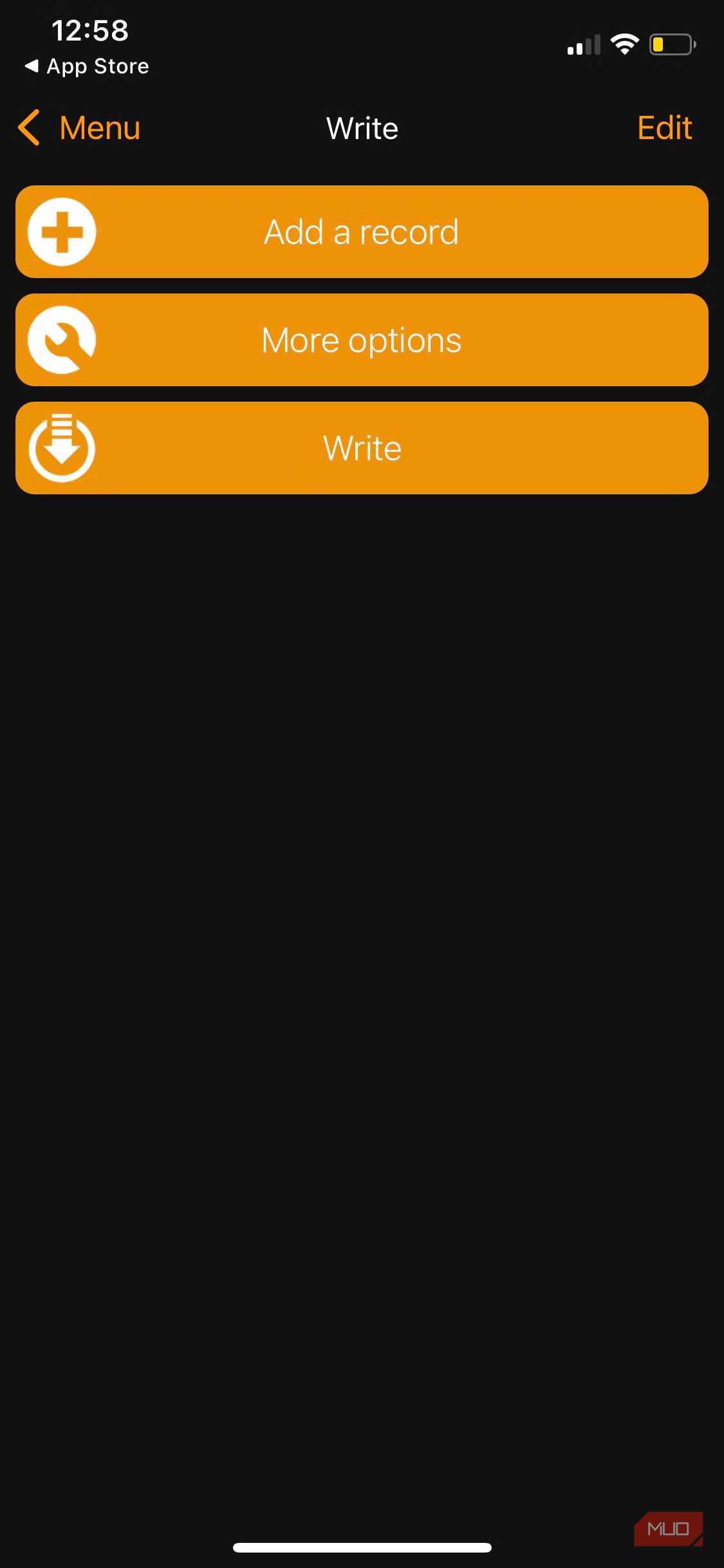 نمایش صفحه نوشتن برنامه NFC Tools