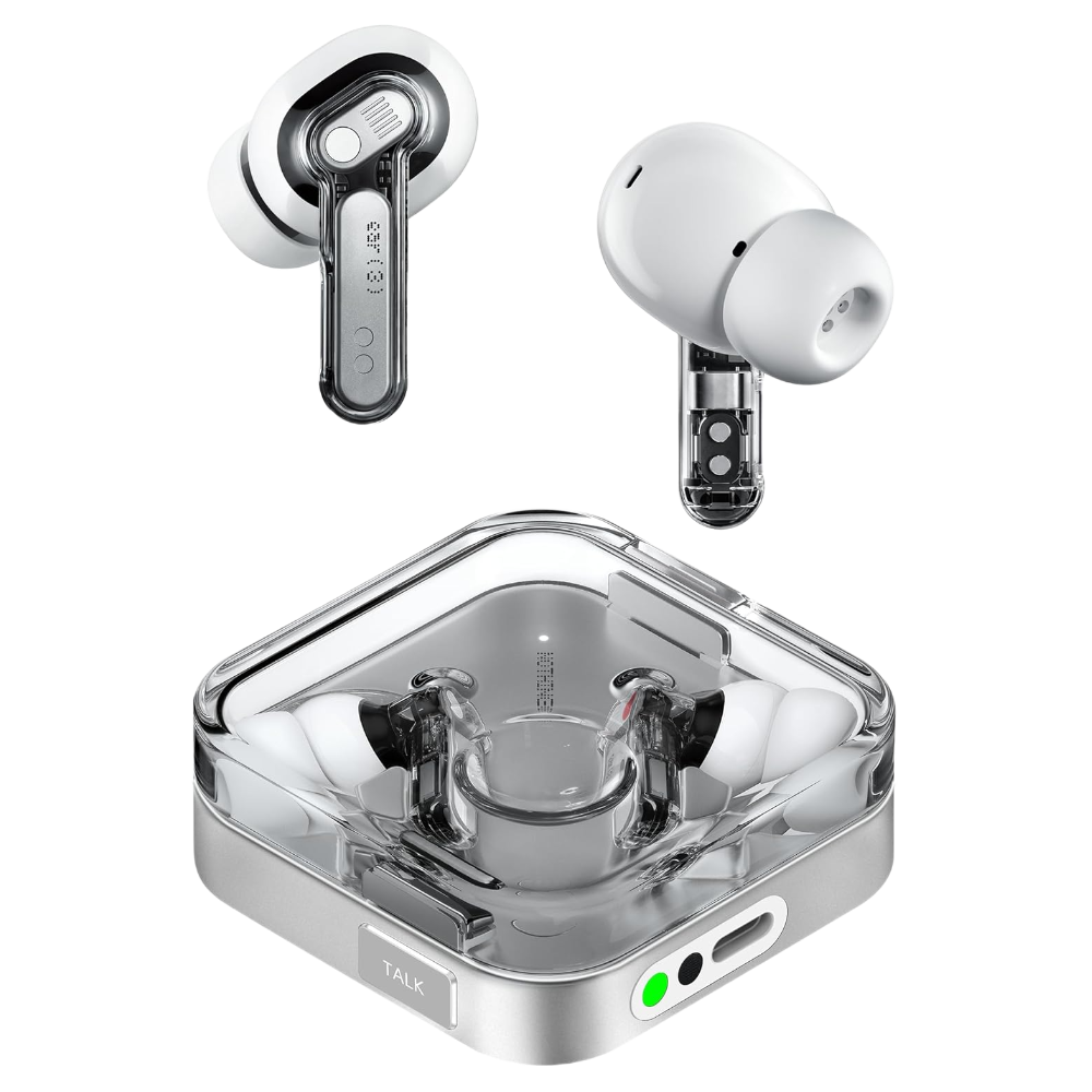 نمایش Nothing Ear 3 بر روی پس‌زمینه شفاف