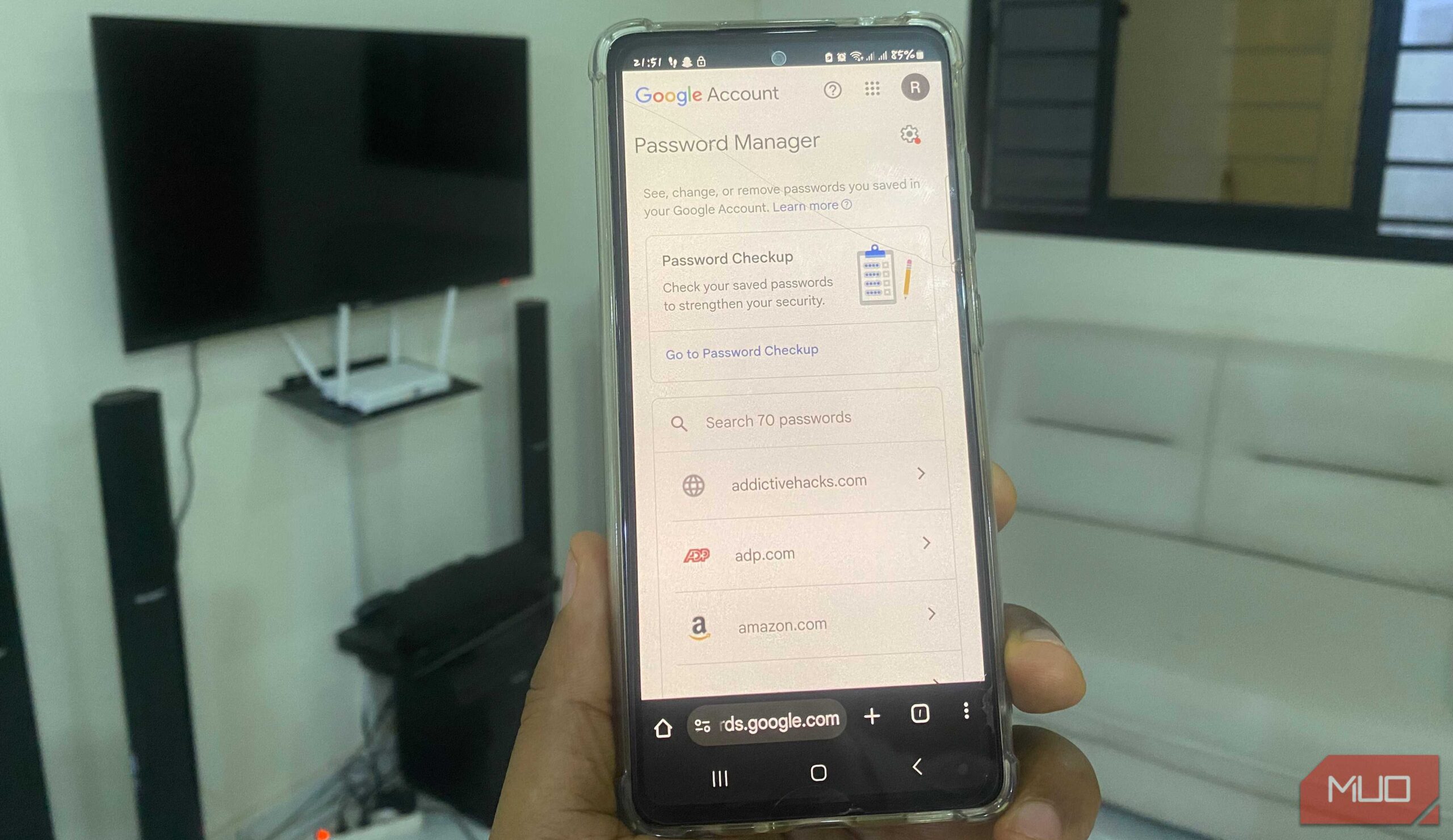 مدیر رمز عبور روی اندروید