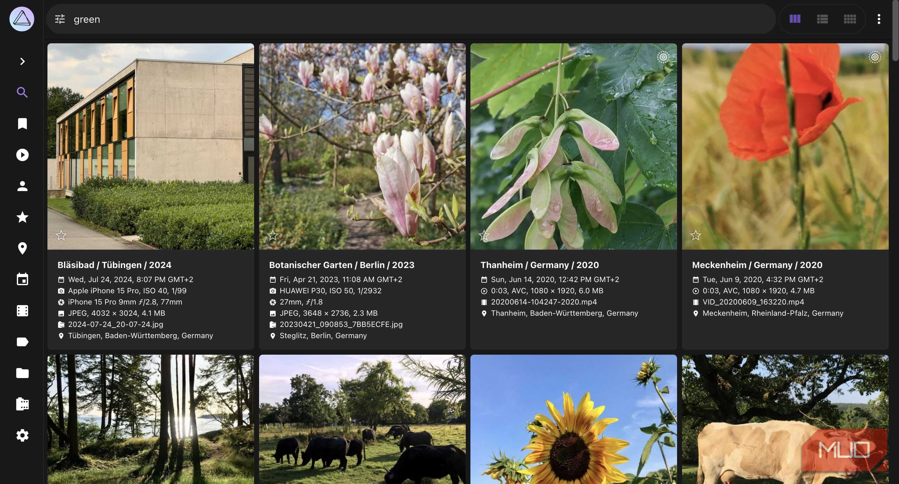 صفحهٔ نمایشی PhotoPrism