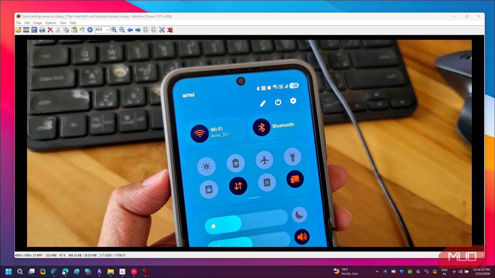 عکس باز شده در نمایشگر عکس IrfanView در ویندوز 11