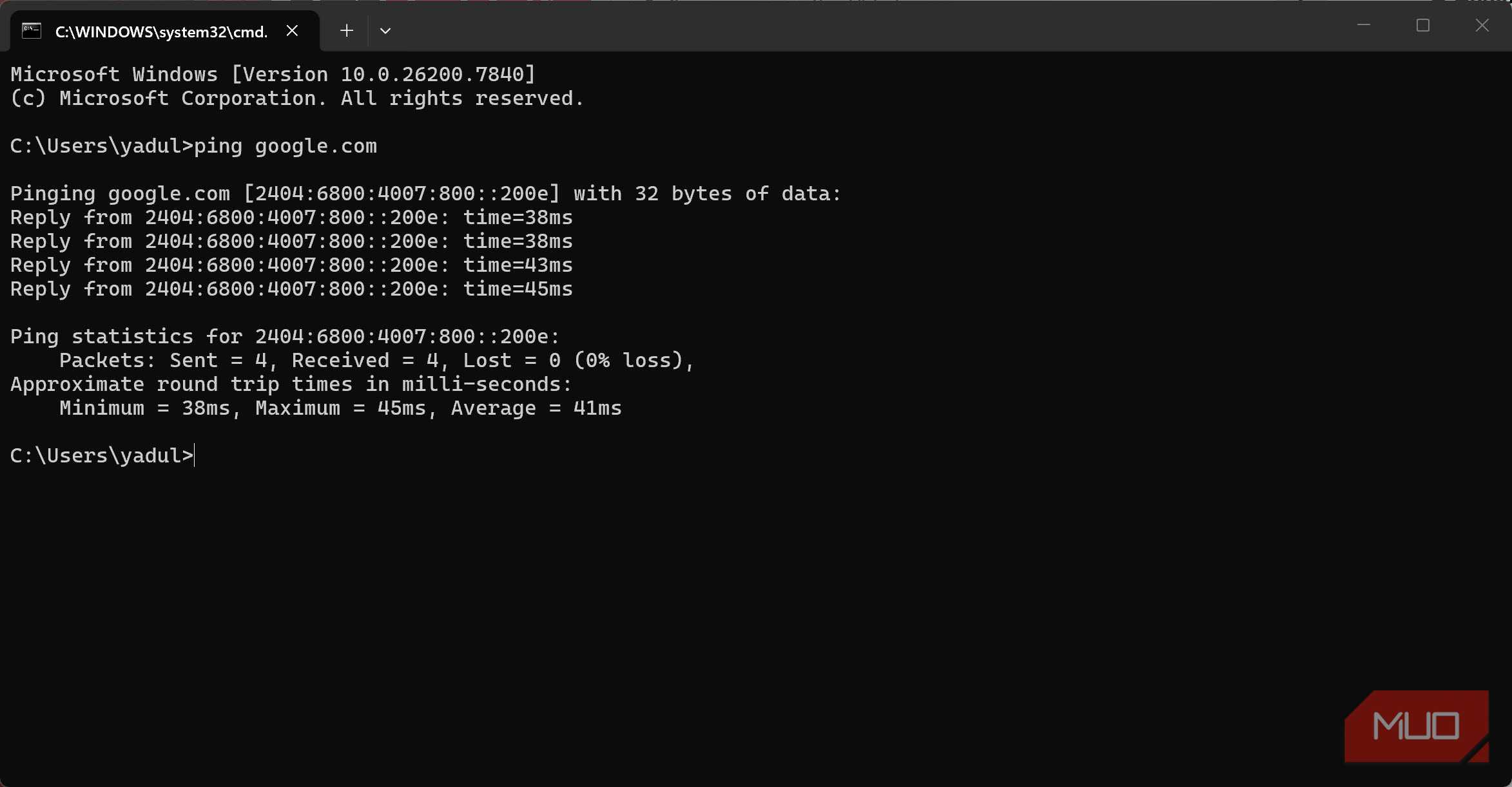 دستور ping در ویندوز