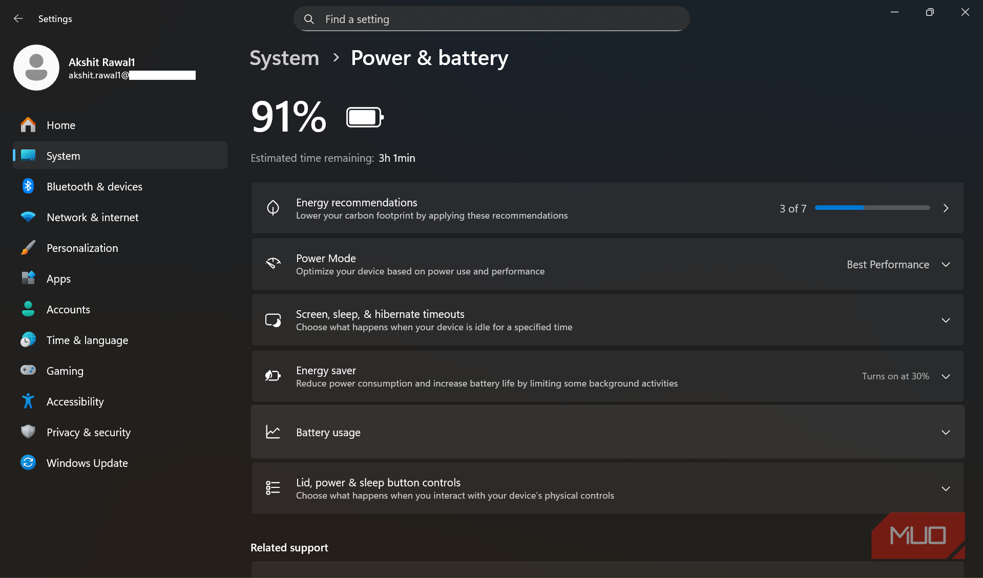 حالت توان در ویندوز
